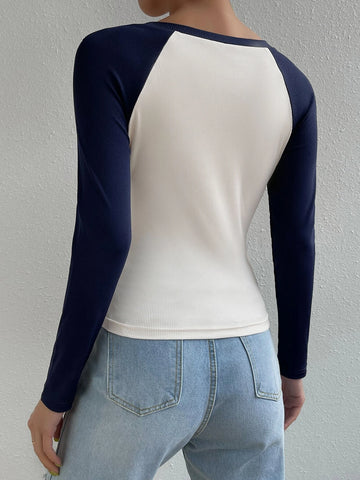 Slogan & Bus Print Raglan Sleeve Tee