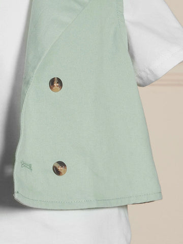 Baby Double Breasted Vest Blazer & Shorts & Tee