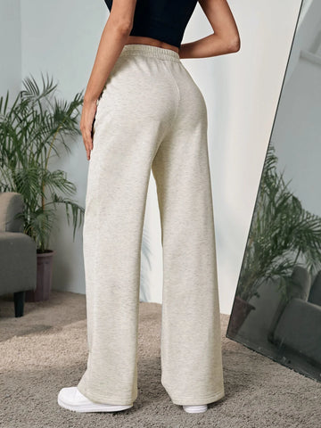 EMERY ROSE Seam Detail Slant Pocket Elastic Waist Sweatpants