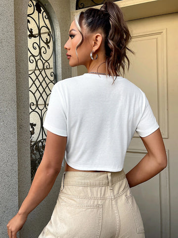 EZwear Solid Crop Tee