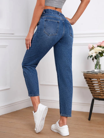 Slant Pocket Mom Fit Jeans