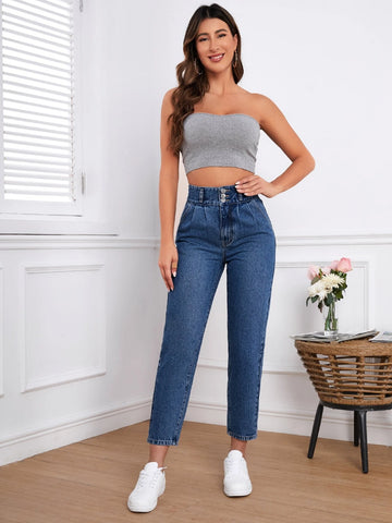 Slant Pocket Mom Fit Jeans