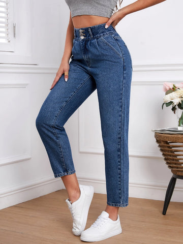 Slant Pocket Mom Fit Jeans