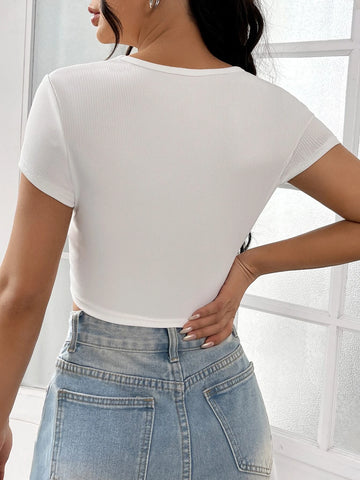 Scoop Neck Crop Tee