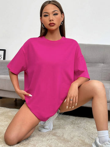 Slogan Graphic Drop Shoulder Tee