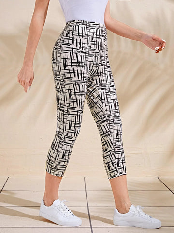 EMERY ROSE High Waist Allover Print Capri Leggings