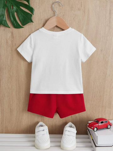 Baby Car & Slogan Graphic Tee & Shorts