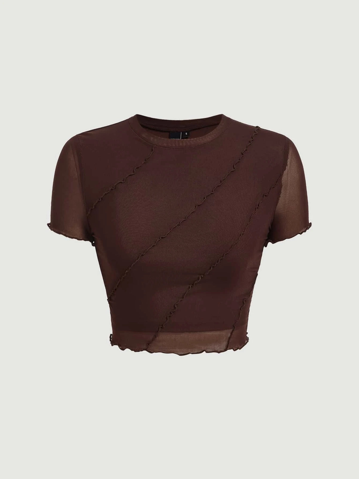 MOD Lettuce Trim Mesh Panel Crop Tee