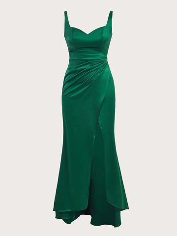 Belle Ruched Split Thigh Backless Bridesmaid Dress