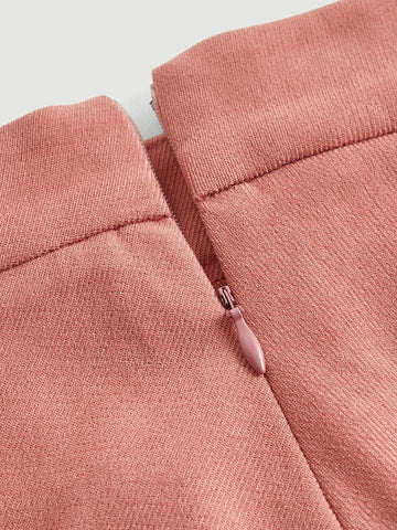 MOD Button Front Pleated Skirt