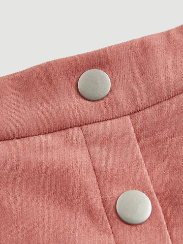 MOD Button Front Pleated Skirt