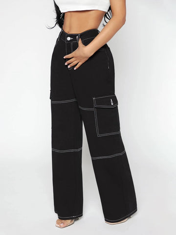 SXY Flap Pocket Whip Stitch Jeans