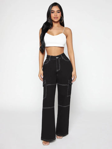 SXY Flap Pocket Whip Stitch Jeans