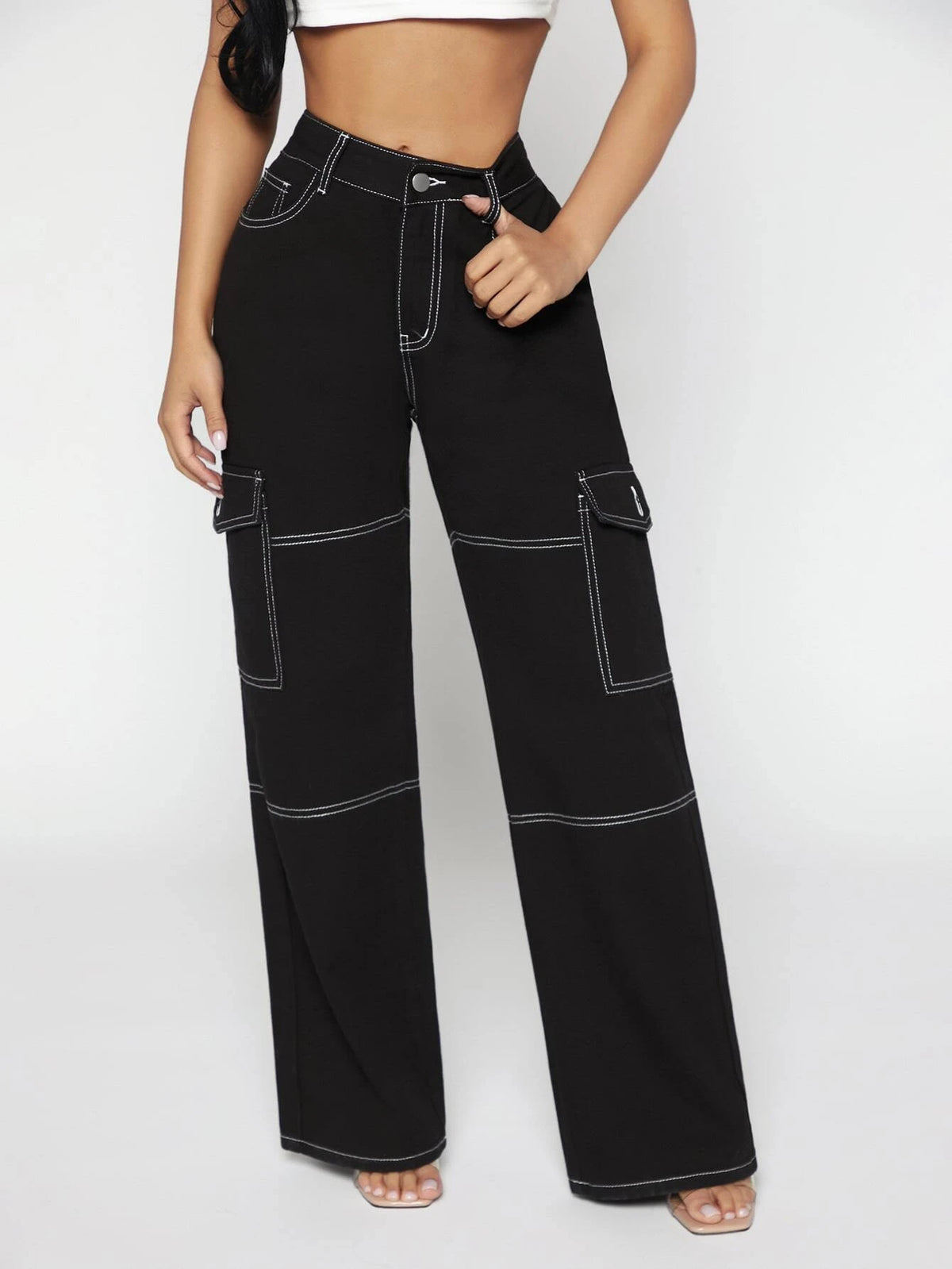 SXY Flap Pocket Whip Stitch Jeans