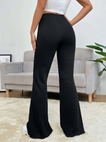 Seam Front Flare Leg Pants