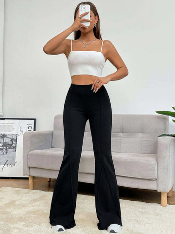 Seam Front Flare Leg Pants
