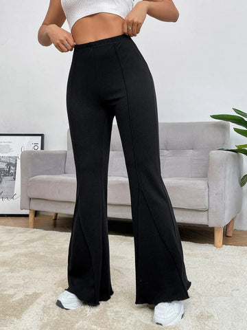 Seam Front Flare Leg Pants