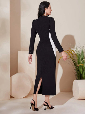 Modely Square Neck Split Back Bodycon Dress