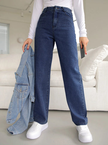 DAZY High Waisted Straight Leg Jeans