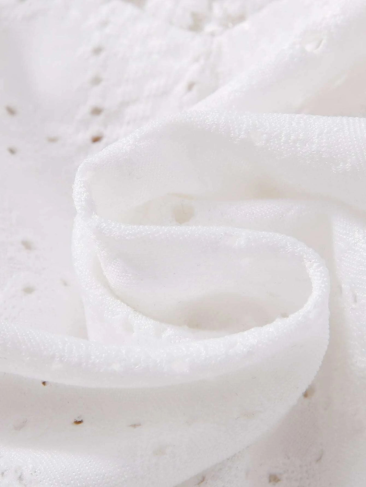 Baby Eyelet Embroidery Lace Trim Butterfly Sleeve Top