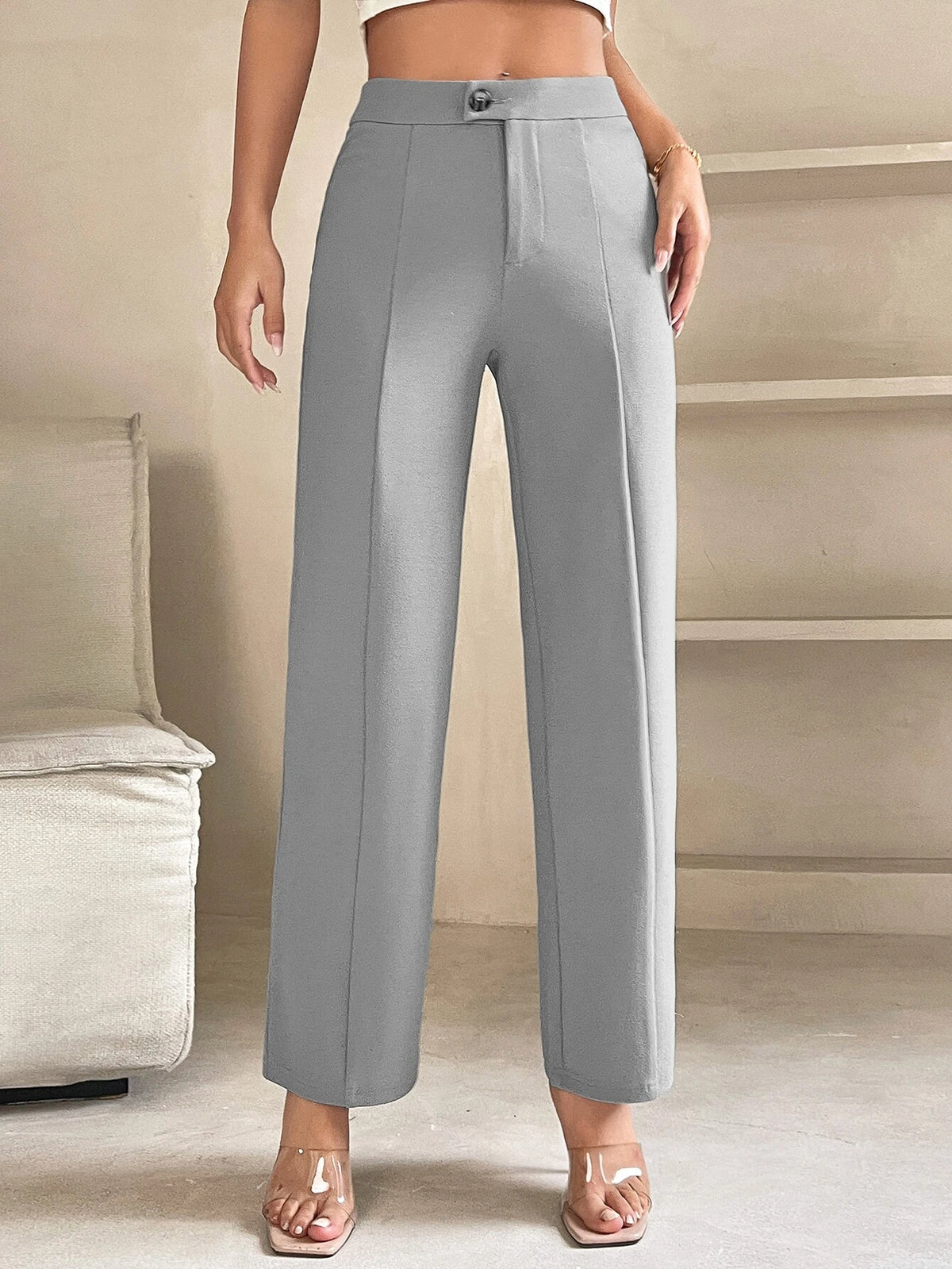 PETITE High Waist Seam Detail Pants