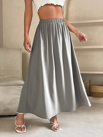 PETITE High Waist Solid Skirt