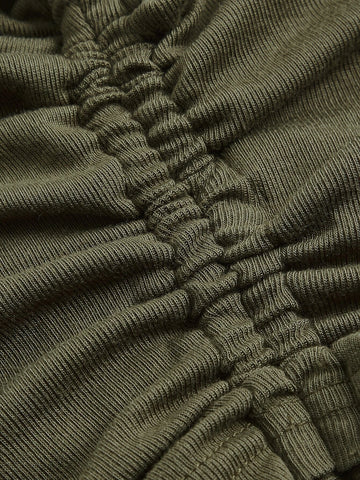 MOD Solid Drawstring Side Crop Tee