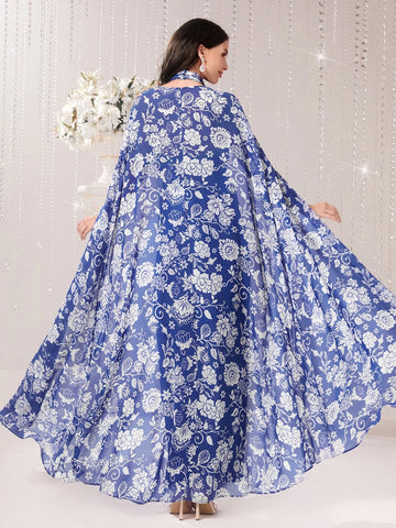 Modely Floral Print Shirred Bodice Chiffon Jumpsuit