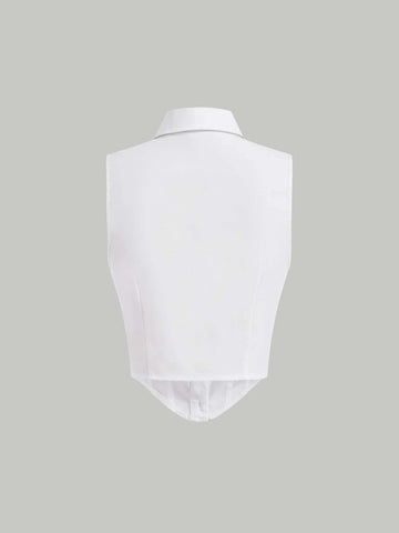 MOD Button Front Bandana Hem Shirt With Tie