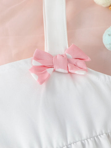 Baby Ice Cream Print Bow Front Cami Top & Shorts & Headband