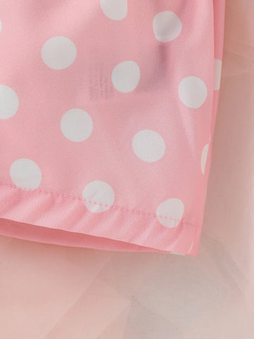 Baby Ice Cream Print Bow Front Cami Top & Shorts & Headband