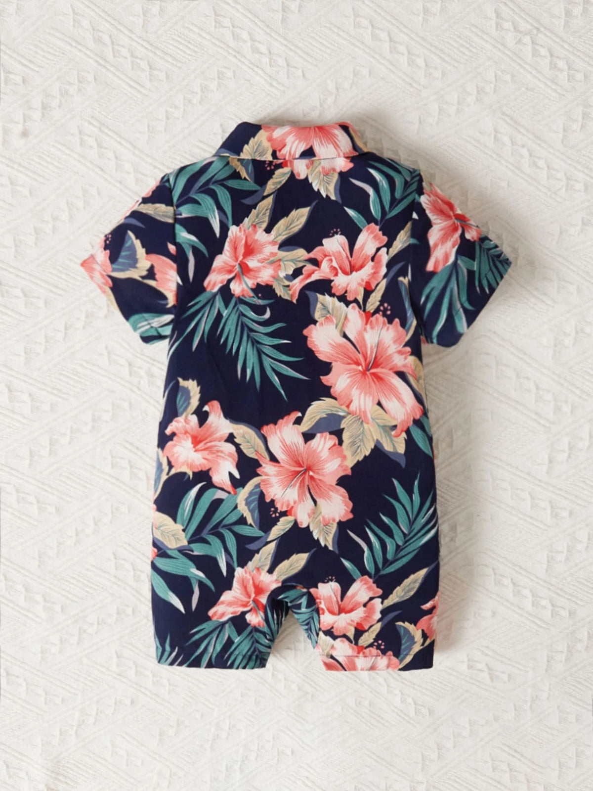 Baby Tropical Print Shirt Romper