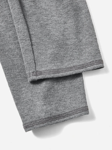 EZwear Letter Embroidery Crop Tank Top & Leggings