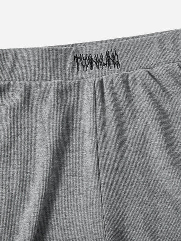 EZwear Letter Embroidery Crop Tank Top & Leggings