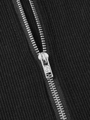 ICON Letter Graphic Colorblock Zip Up Crop Tee