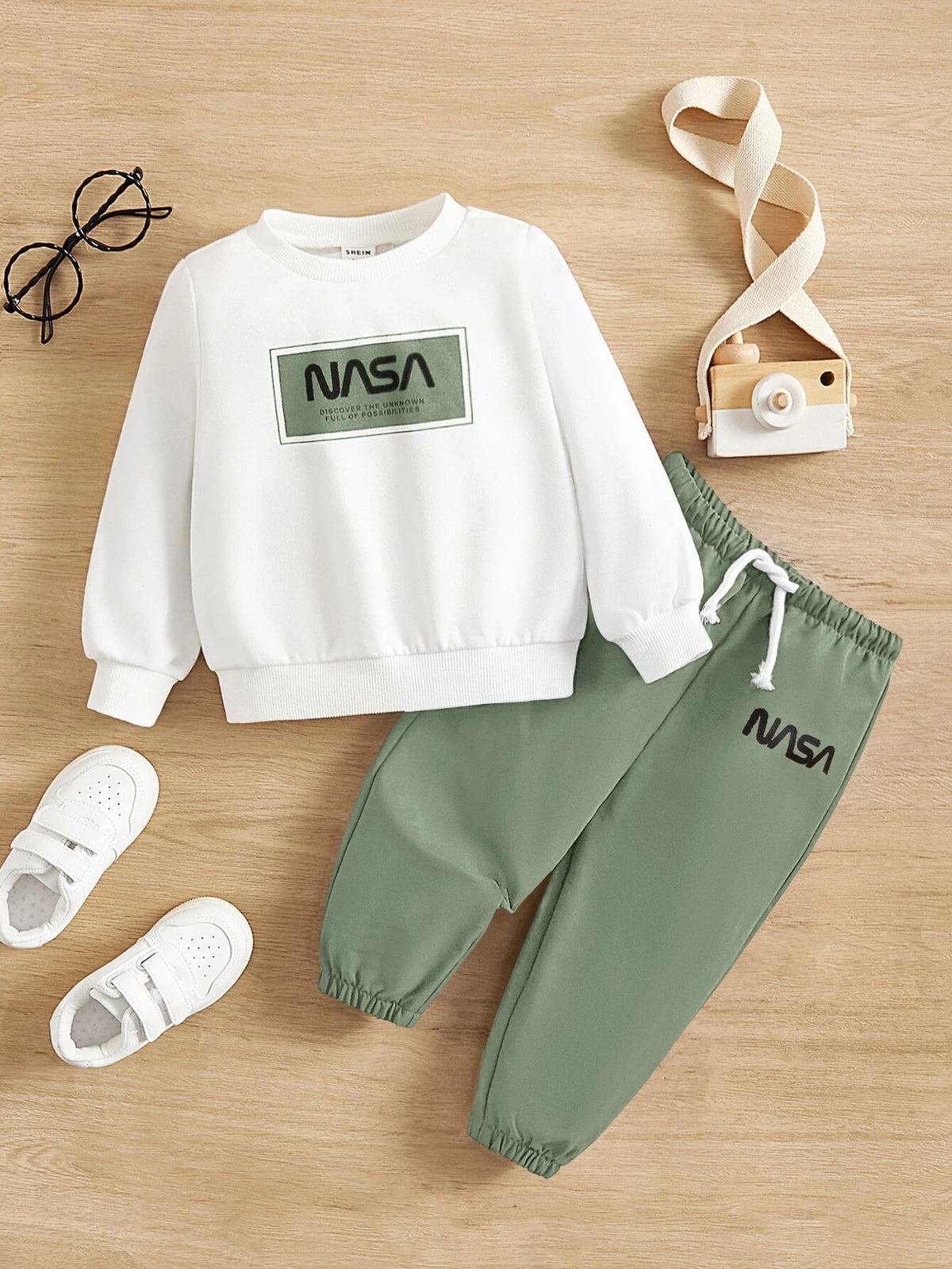 Baby Letter Graphic Pullover & Drawstring Waist Pants