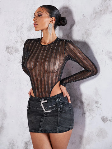 BAE Buckle Belted Bodycon Skirt