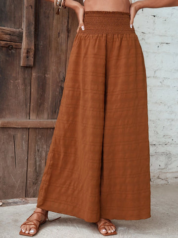 Solid Wide Leg Pants