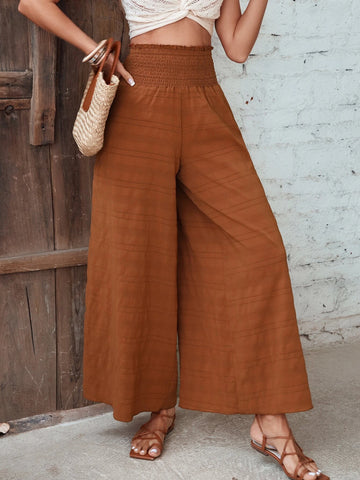 Solid Wide Leg Pants