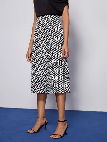 BIZwear Allover Print A-line Skirt