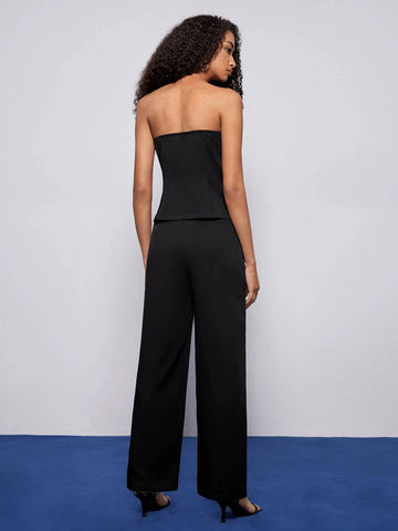 Button Front Tube Top & Pants