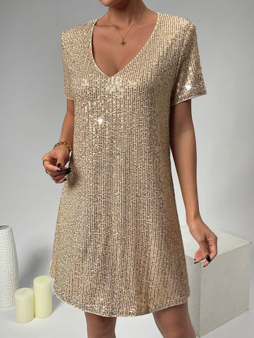 Unity V Neck Sequin Dress