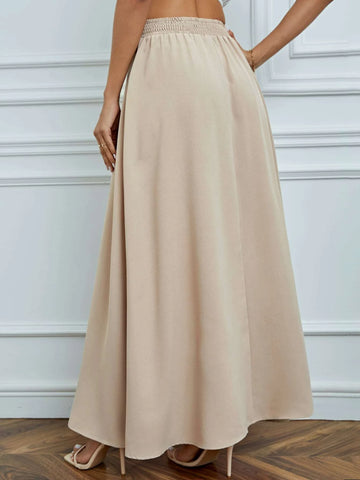 Tall Solid Drawstring Waist Maxi Skirt
