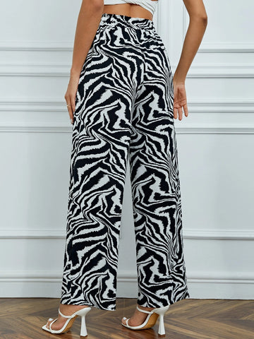 Tall Zebra Striped Wide Leg Pants