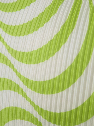 VCAY Allover Print Lantern Sleeve Knot Hem Crop Top & Wide Leg Pants