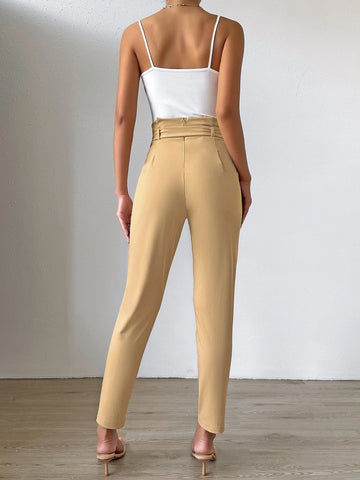 Solid Cami Bodysuit & Belted Pants