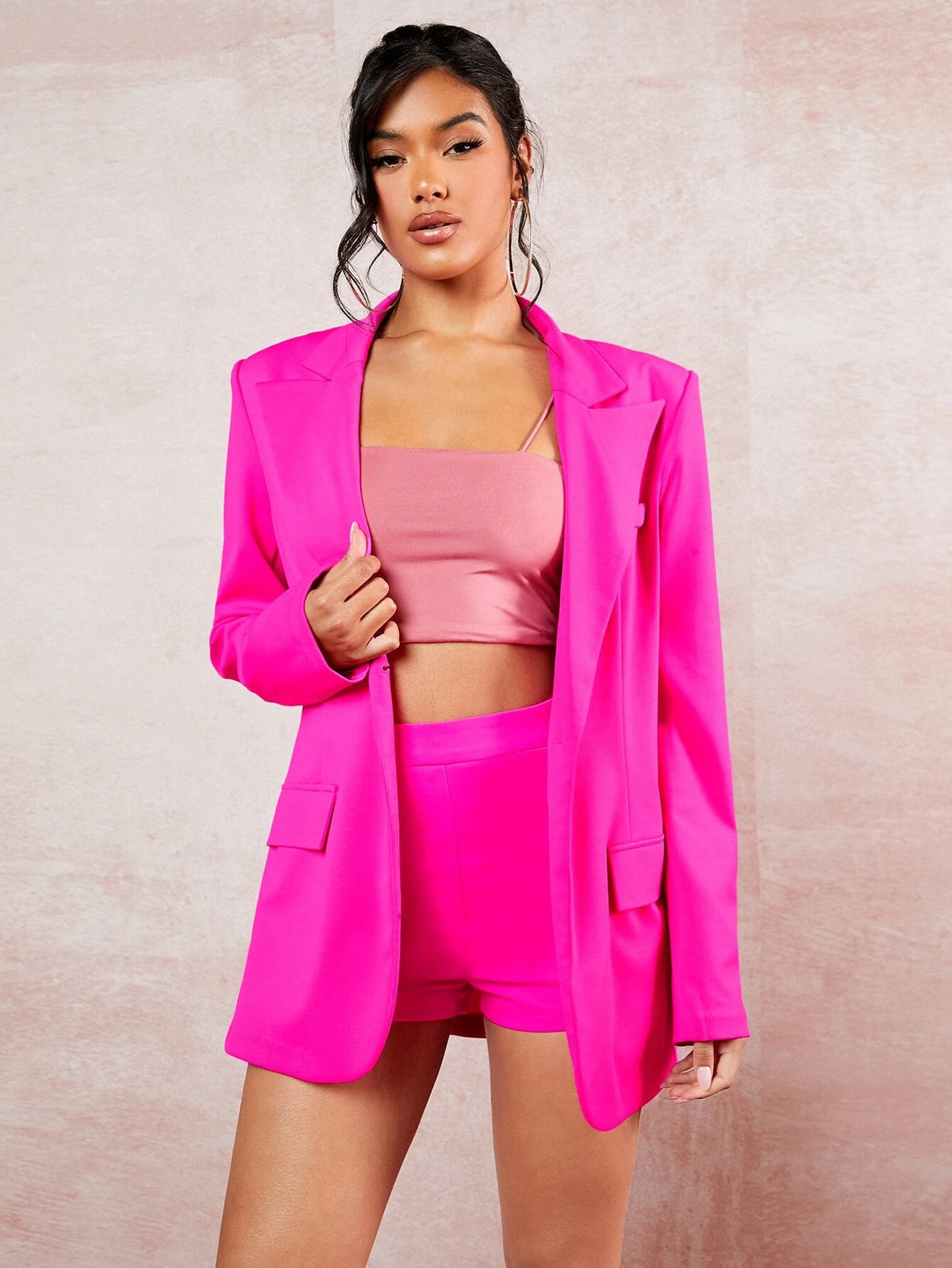 BAE Lapel Neck Flap Detail Blazer & Shorts