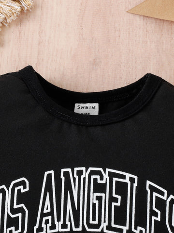 Baby Letter Graphic Tee & Shorts