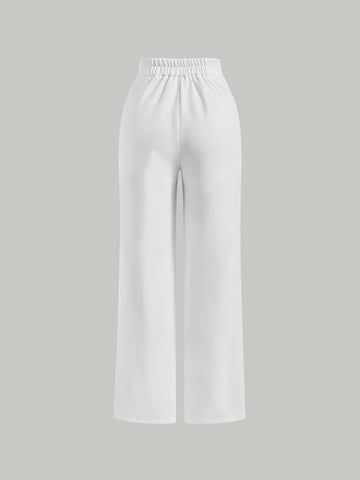 MOD High Waist Seam Detail Straight Leg Pants