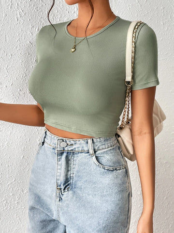Frenchy Tie Back Crop Tee